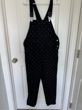 WeWoreWhat Black Polka Dot Denim Overalls